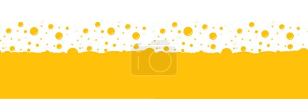 Ilustración de Burbujas cerveza patrón horizontal sin costura. Textura de sidra amarilla. ilustración vectorial - Imagen libre de derechos