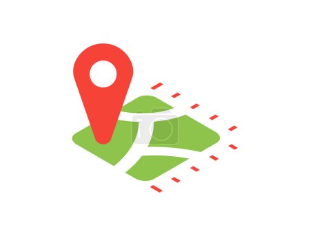 Illustration for Land icon. area in acres, square metres, kilometres, feet, yards, miles, hectare, are. Vector area size icon and map pin - Royalty Free Image