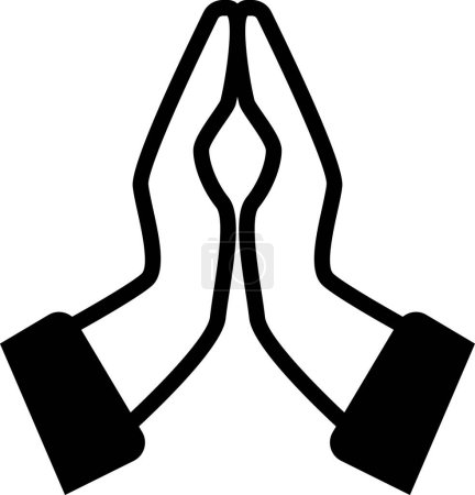 Illustration for Thank you icon, prayer, meditation, or a gesture of respect - Royalty Free Image
