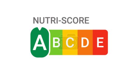 Illustration for Nutri Score nutrition label symbol healthy eating for food Nutri-Score - Royalty Free Image