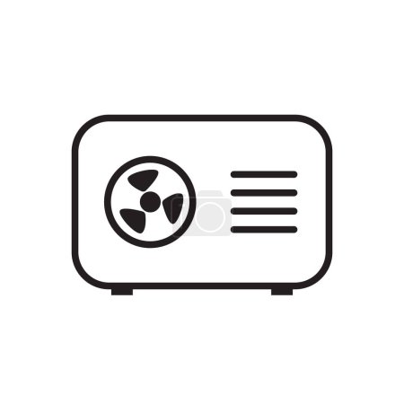Illustration for Heat pump icon or air conditioner vector symbol. climate device - Royalty Free Image