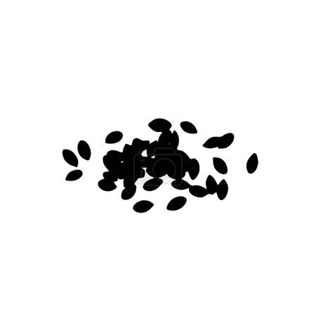 Ilustración de Icono de semillas de calabaza, Pepita Grains Silhouette Aislado, Pictograma de nueces saludables dispersas, Símbolo de grupo de semillas de calabaza sobre fondo blanco, Ilustración de vectores - Imagen libre de derechos