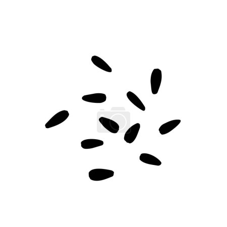 Ilustración de Iconos de semillas de girasol, Símbolo de semillas de girasol dispersas, Silueta de granos de flor de sol, Semillas de aceite comestibles Forma de montón, Ilustración de vectores - Imagen libre de derechos