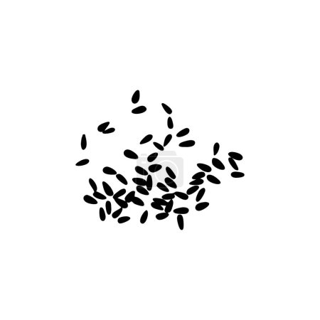 Ilustración de Iconos de semillas de girasol, Símbolo de semillas de girasol dispersas, Silueta de granos de flor de sol, Semillas de aceite comestibles Forma de montón, Ilustración de vectores - Imagen libre de derechos