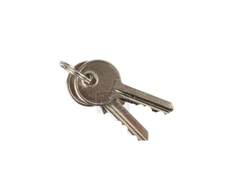 Photo for Door Key Isolated, House Keys on White Background Top View, Clipping Path - Royalty Free Image