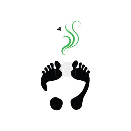 Ilustración de Foot Perspiration Icon, Smelly Feet Symbol, Sweaty Legs, Smell Human Bare Foot Prints, Perspiration Concept, Vector Illustration - Imagen libre de derechos