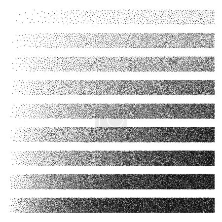 Gradient de ligne de demi-ton, Arrière-plan de texture demi-ton, Modèle de point stipple, Effet de décoloration, Illustration vectorielle de lignes de demi-ton