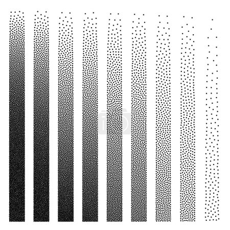 Gradient de ligne de demi-ton, Arrière-plan de texture demi-ton, Modèle de point stipple, Effet de décoloration, Illustration vectorielle de lignes de demi-ton
