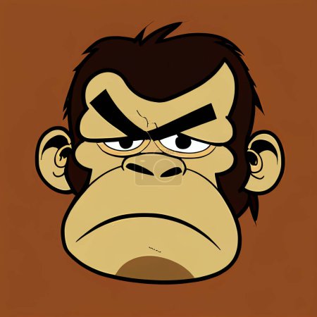 Téléchargez les photos : Cartoon face of an ape - en image libre de droit