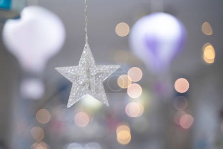 star decorative lights On the background, beautiful bokeh light Party lighting decoration elements.