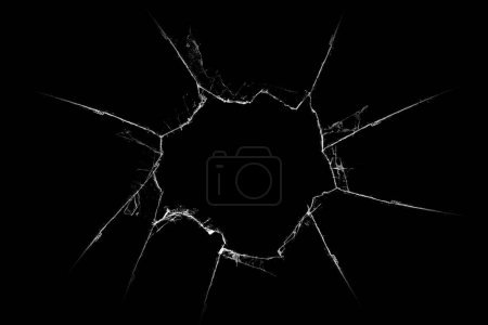 Foto de Representación 3D de vidrio roto sobre un fondo negro - Imagen libre de derechos