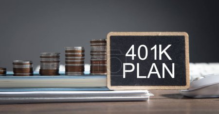 401k plan with a coins. Business and finance