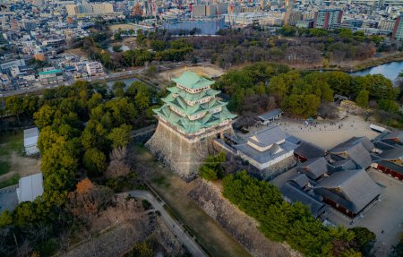 Foto de Castillo de Nagoya vista aérea en Japón.vista desde arriba - Imagen libre de derechos