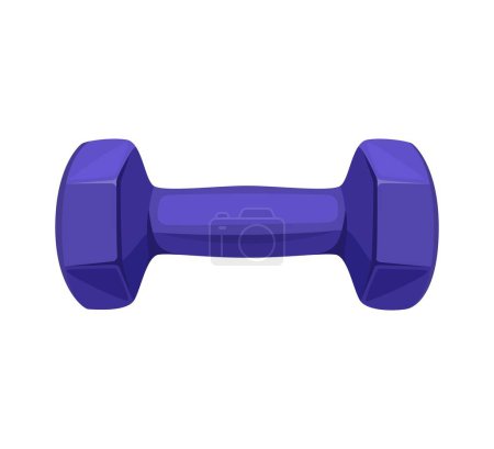 Blue dumbbell isolated. Vector illustration of fitness equipment. Strength training and home gym concept.
