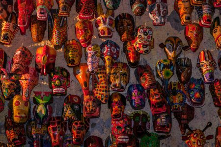 Photo for Masks, souvenirs of Maya civilization - Royalty Free Image