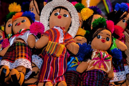 Photo for Handicrafts, Maya dolls dressed in traditional outfits - Royalty Free Image