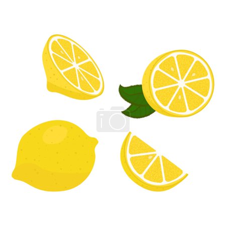 Foto de Limones conjunto icono vector ilustración diseño aislado concepto - Imagen libre de derechos
