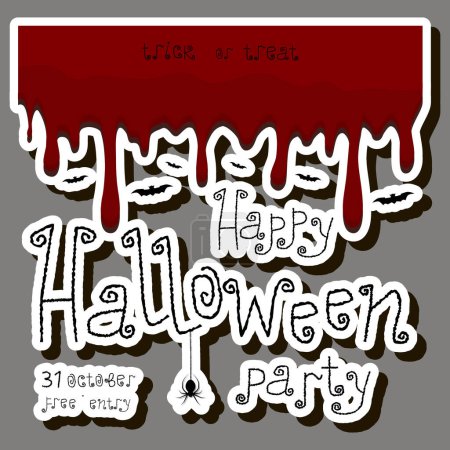 Illustration for Illustration on theme sticker for celebration fun holiday Halloween with orange pumpkins - Royalty Free Image