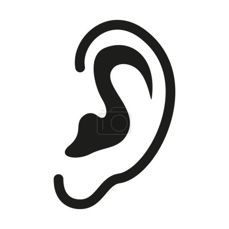 Foto de Icono del oído. Parte de la ilustración del vector corporal - Imagen libre de derechos