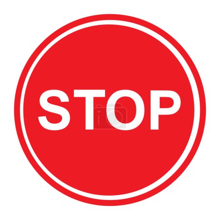 Illustration for Red Stop Sign icon. Road Sign vector illustration - Royalty Free Image