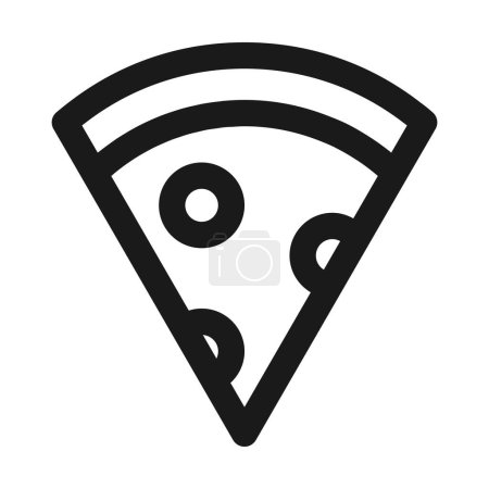 Illustration for Fresh pizza slice separated linear icon. Traditional italian fast food outline vector illustration - Royalty Free Image