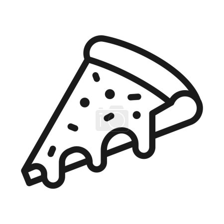 Illustration for Fresh pizza slice separated linear icon. Traditional italian fast food outline vector illustration - Royalty Free Image
