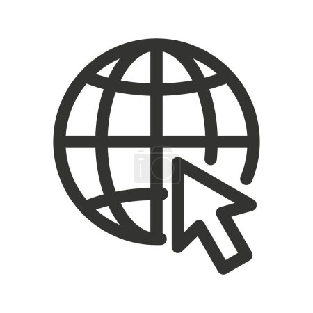 Illustration for Globe and web site icon. Online world www vector illustration - Royalty Free Image