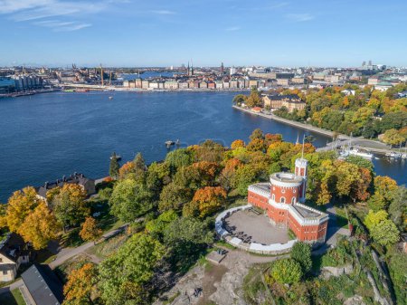 Photo for Beautiful historical Kastellet citadel on islet Kastellholmen in central Stockholm Sweden. - Royalty Free Image
