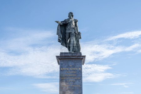 Téléchargez les photos : Stockholm Suède 27.09.2021 Monument au roi Gustav III à Stockholm, roi de Suède de 1771 jusqu'à son assassinat en 1792. - en image libre de droit