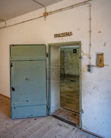 Photo for The inside of a gas chamber at Dachau Concentration Camp in Dachau, Germany. - Royalty Free Image