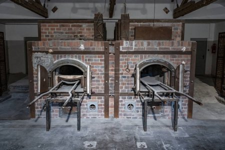 Dachau, Germany - Oven in the crematorium at the Dachau concentration camp for burning dead.