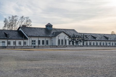 Dachau Concentration Camp Buildings in Germany.