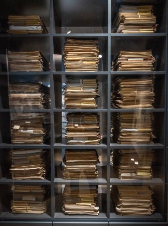 Photo for Law process Files stacking up in KZ Dachau Germany concentration Camp. - Royalty Free Image