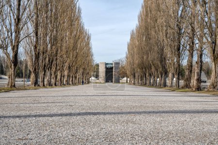 Bâtiments du camp de concentration de Dachau en Allemagne.