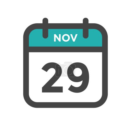 Illustration for November 29 Calendar Day or Calender Date for Deadline and Appointment - Royalty Free Image