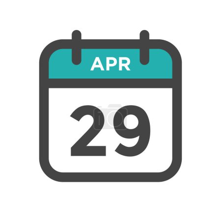 Illustration for April 29 Calendar Day or Calender Date for Deadline or Appointment - Royalty Free Image