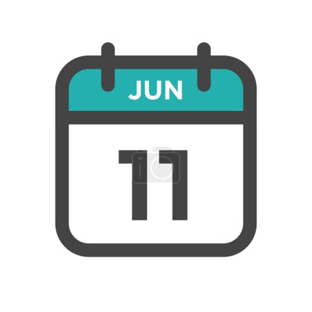 Téléchargez les illustrations : 11 juin Jour civil ou calendrier Date limite et rendez-vous - en licence libre de droit