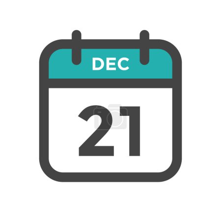Illustration for December 21 Calendar Day or Calender Date for Deadline and Appointment - Royalty Free Image