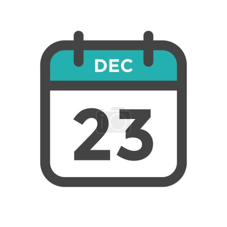 Illustration for December 23 Calendar Day or Calender Date for Deadline and Appointment - Royalty Free Image
