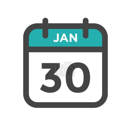 Illustration for January 30 Calendar Day or Calender Date for Deadline and Appointment - Royalty Free Image