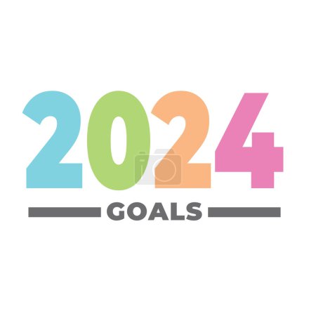 Illustration for 2024 SMART Goals Vector design with various Smart goal keywords - Royalty Free Image