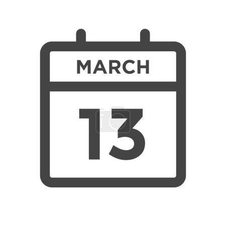 March 13 Calendar Day or Calender Date for Deadline and Appointment