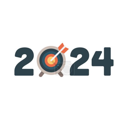 2024 SMART Goals Vector design with various Smart goal keywords