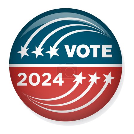 Wahl 2024 Ikone mit Stimme, Regierung und patriotischer Symbolik und Farbe