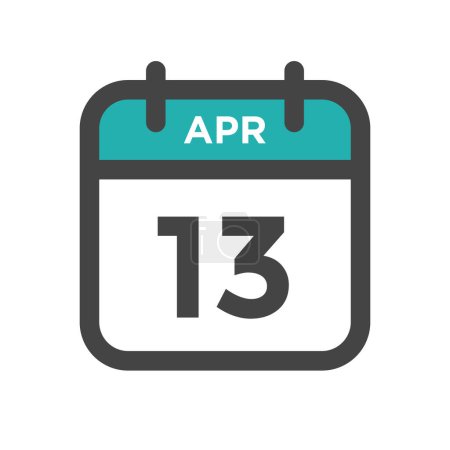 Illustration for April 13 Calendar Day or Calender Date for Deadline or Appointment - Royalty Free Image