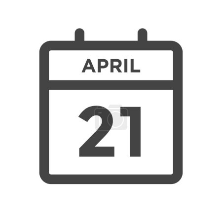 Téléchargez les illustrations : 21 avril Jour civil ou calendrier Date limite ou date de nomination - en licence libre de droit