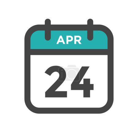 Illustration for April 24 Calendar Day or Calender Date for Deadline or Appointment - Royalty Free Image