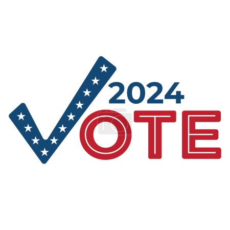 Vote 2024 Icône avec Vote, Gouvernement, Symbolisme patriotique et Couleurs