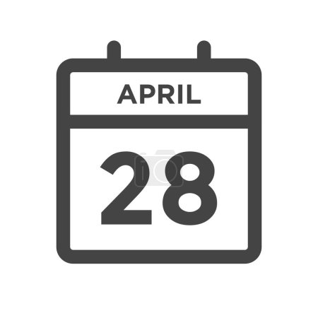 28 de abril Día del calendario o fecha de calendario para la fecha límite o cita