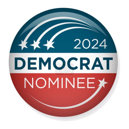 2024 Vote Democrat Design - Nominee Red white and Blue Stars and Stripes